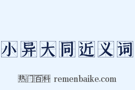 小异大同近义词是什么意思的图片